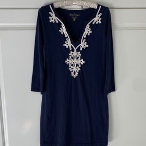 Lilly Pulitzer Dark Blue Dress with White Detailing